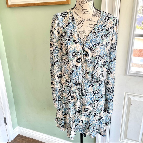 NWT Veronica Beard Blue Riggins Floral Silk Dress 6 - Picture 5 of 9